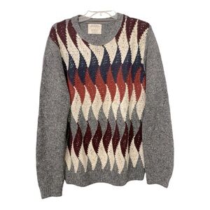 Burton Menswear Gray Argyle Pattern size L.